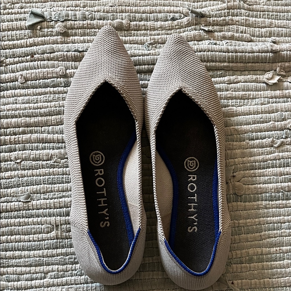 Rothy's Women's Flats in Gray with Blue Accent